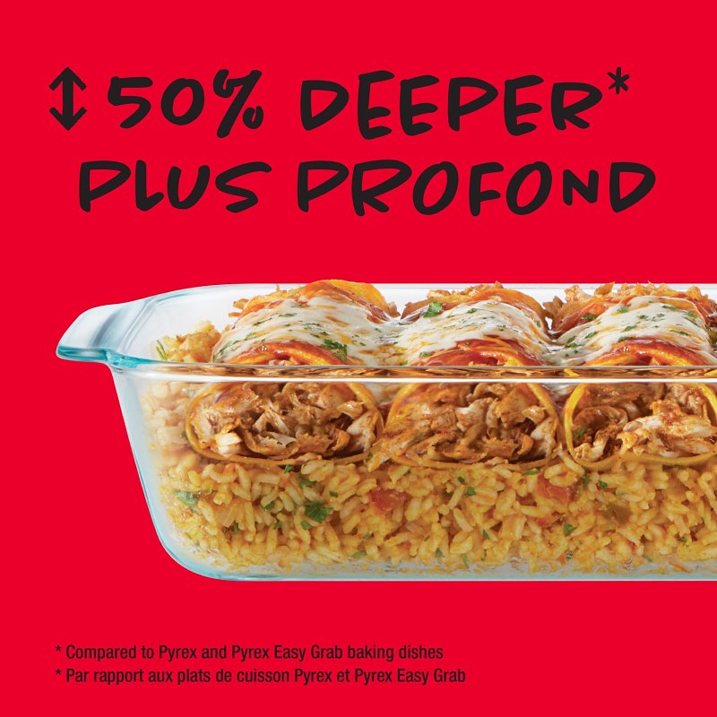 FOODSERVICES BRAND GRP, Pyrex 1134581 Deep Dish Oblong Baker, 3 L HOUSEWARES FOODSERVICES BRAND GRP,