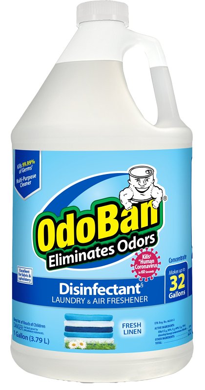 ODOBAN Odoban 911701-G4 Multi-Purpose Concentrate, 1 gal, Liquid, Linen Alcohol, Clear/Pale Yellow