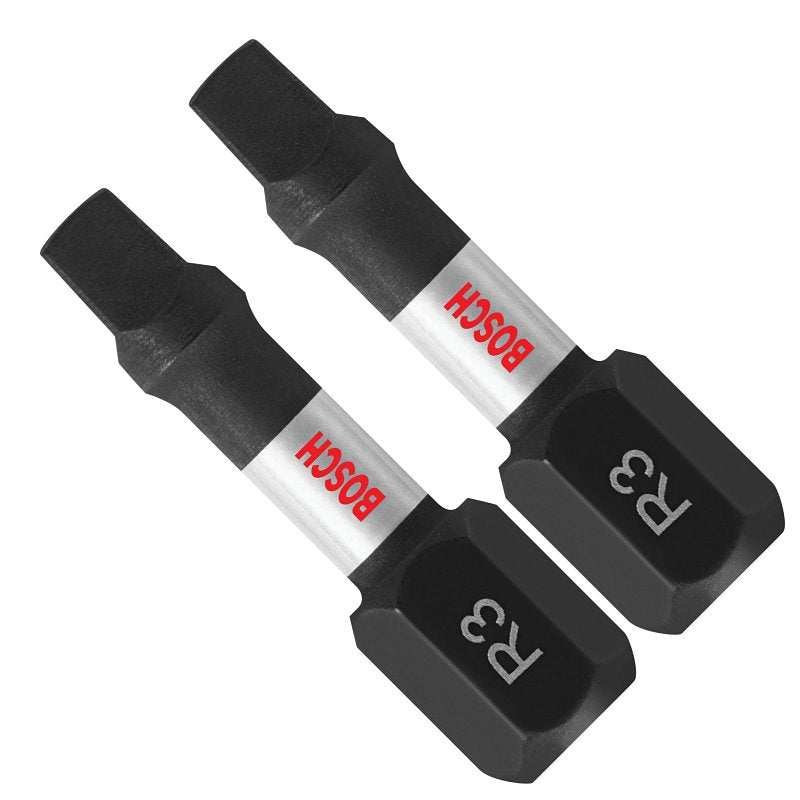S-B POWER TOOL Bosch Impact Tough ITSQ3102 Screwdriver Insert Bit, #3 Drive, Square Recess Drive, 1/4 in Shank, Hex Shank, 1 in L TOOLS S-B POWER TOOL