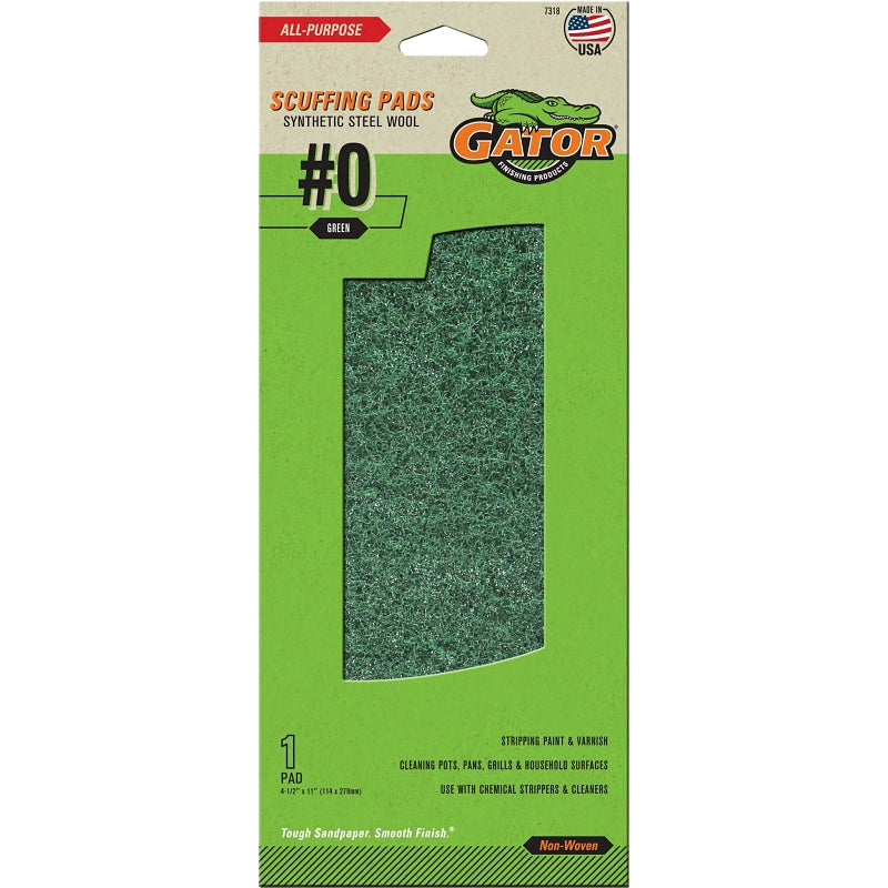 GATOR Gator 7318 Cleaning and Stripping Pad, 11 in L, 4-1/2 in W PAINT GATOR