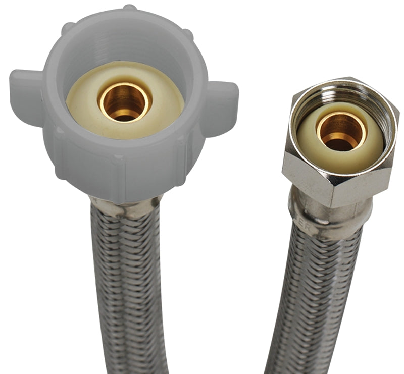 FLUIDMASTER Fluidmaster B3T16 Toilet Connector, 1/2 in Inlet, Compression Inlet, 7/8 in Outlet, Ballcock Outlet, 16 in L