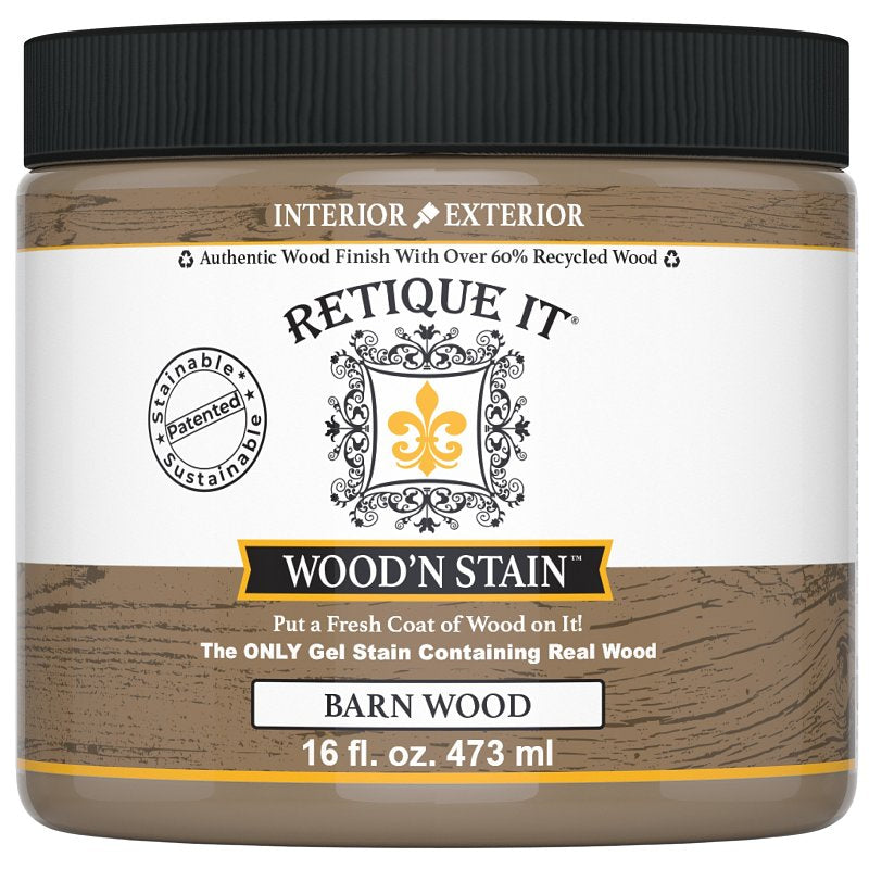DECOART LLC Retique It Wood'n Stain RQ-WNS16-BARN-R10 Wood Stain, Barn Wood, Gel, 16 oz
