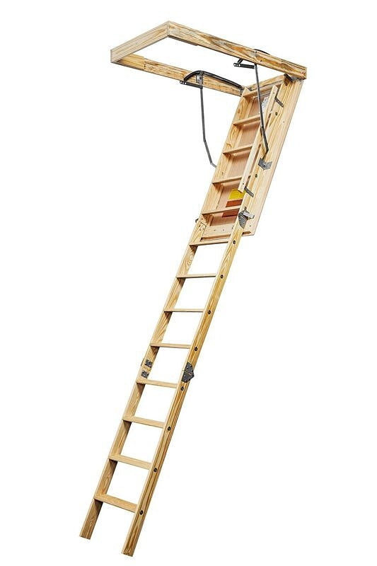 AMERICAN American Stairways Husky 444 Series 4225489FT Disappearing Stairway, 8 ft 9 in H Ceiling, 11-Step, 250 lb, 1 ft W Step