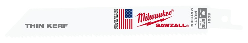 MILWAUKEE Milwaukee 48-01-7091 Blade, 3/4 in W, 6 in L, 8/12 TPI TOOLS MILWAUKEE