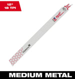 MILWAUKEE Milwaukee Torch SAWZALL Series 48-01-2789 Reciprocating Saw Blade, 1 in W, 12 in L, 18 TPI, Bi-Metal Cutting Edge TOOLS MILWAUKEE