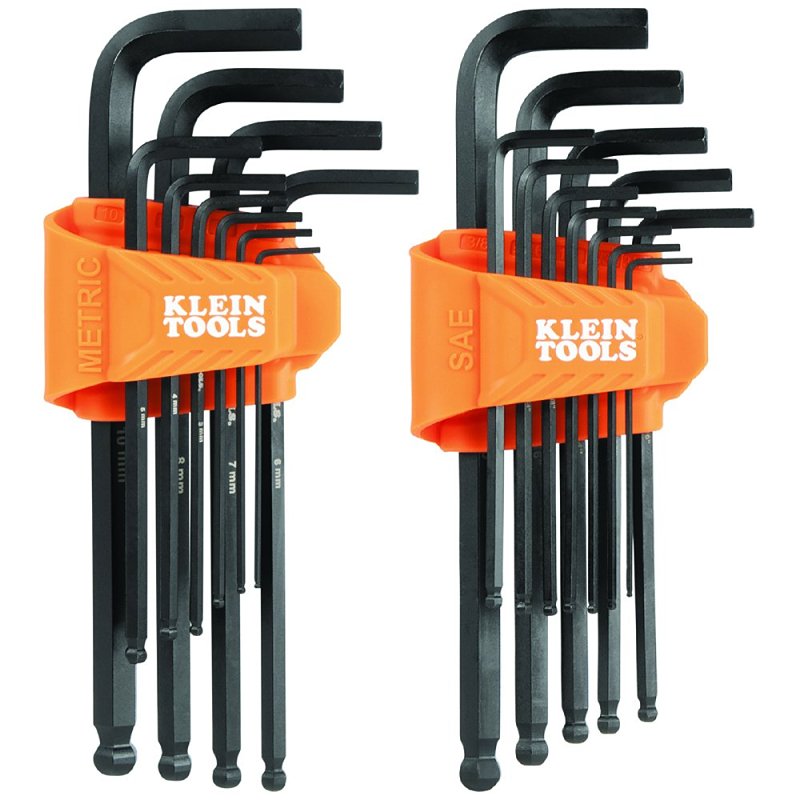 KLEIN Klein Tools BLS22 Hex Key Set, 22-Piece, CR-V Steel, Black Phosphate, Black