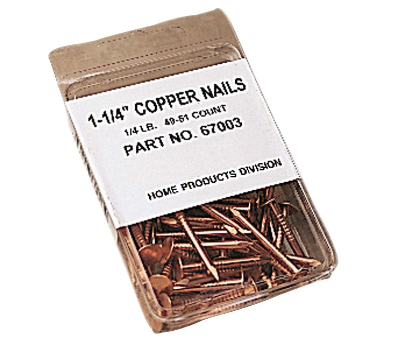 AMERIMAX Amerimax 67003PK Flashing Nail, 1-1/4 in L, Copper, 50 pk