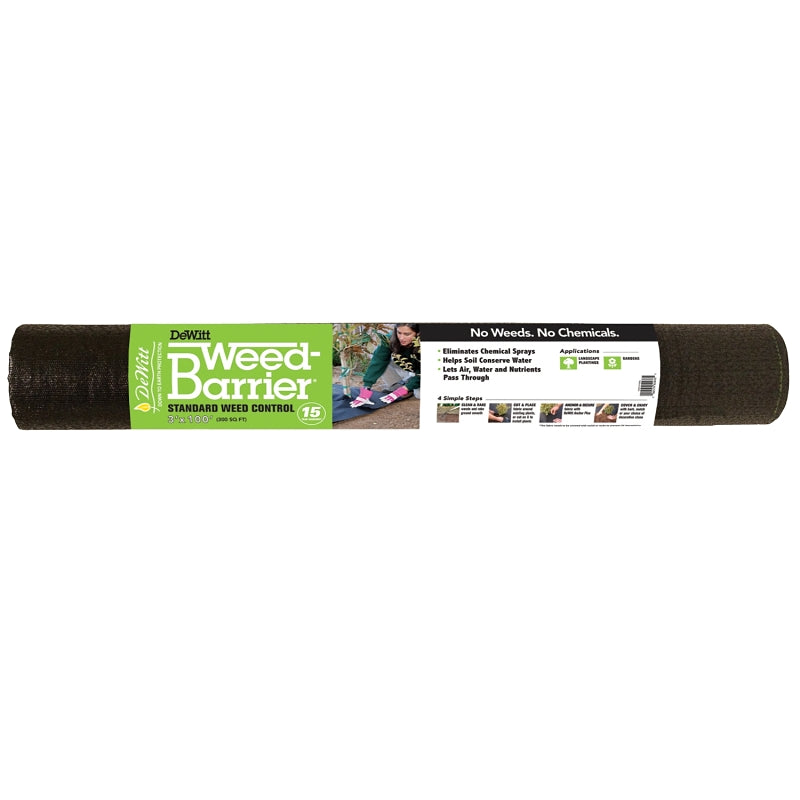DEWITT DeWitt DWB153100 Weed Barrier, 100 ft L, 3 ft W, Polypropylene, Black