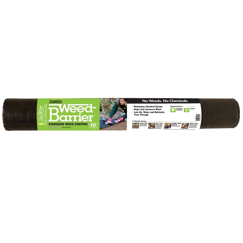 DEWITT DeWitt DWB15350 Series Weed Barrier, 50 ft L, 3 ft W, Polypropylene, Black