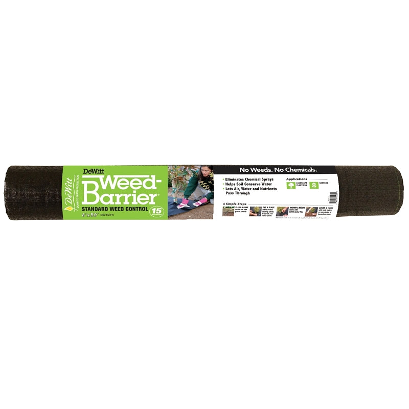 DEWITT DeWitt DWB15650 Weed Barrier, 50 ft L, 6 ft W, Polypropylene, Black