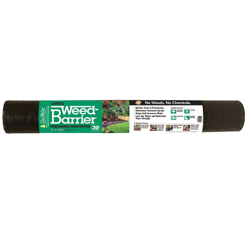 DEWITT COMPANY DeWitt DWB303150 Weed Control, 150 ft L, 3 ft W, Polypropylene, Black