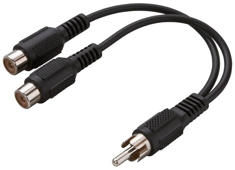 ZENITH Zenith AY1003RCAMF RCAM to RCA-Y Cable, 3 in L, 1 -Connector A, Male, 2 -Connector B, Female, Black