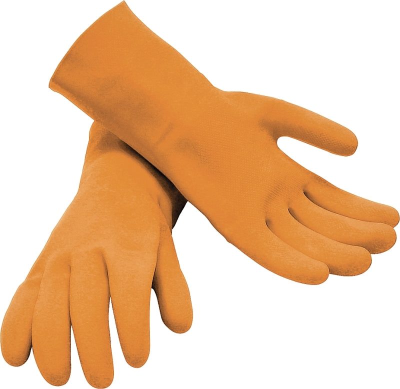 M-D BUILDING PRODUCTS I M-D 49142 Grouting Protective Gloves, One-Size, 12 in L, Rolled Cuff, Latex, Orange CLEANING & JANITORIAL SUPPLIES M-D BUILDING PRODUCTS I