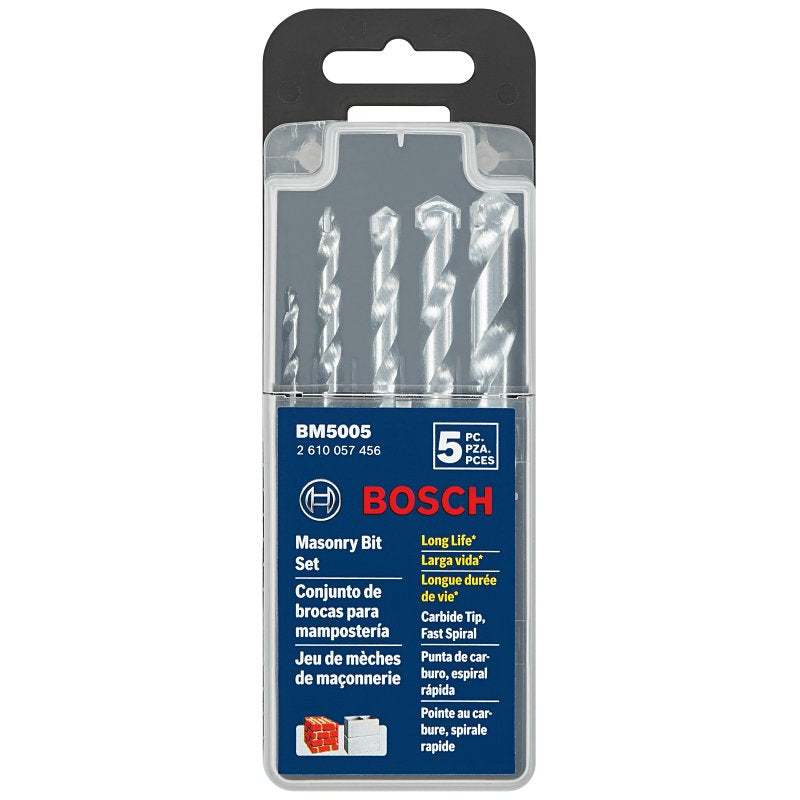S-B POWER TOOL Bosch BM5005 Rotary Drill Bit Set, Masonry, 5-Piece, Carbide TOOLS S-B POWER TOOL