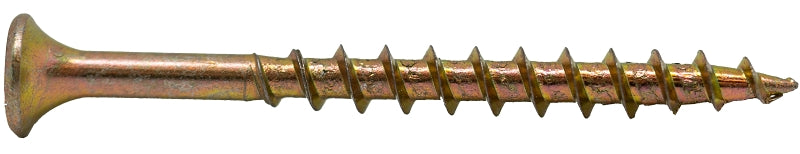 PRO-FIT ProFIT 0333108G Screw, #8 Thread, 1-5/8 in L, Coarse Thread, Bugle Head, Star Drive, Sharp Point, Steel, Yellow Zinc