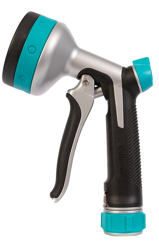 GILMOUR MFG Gilmour 825702-1001 Front Control Pre-Set Nozzle, Swivel, Metal/Plastic, Black/Teal LAWN & GARDEN GILMOUR MFG