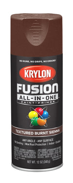KRYLON Krylon K02777007 Spray Paint, Textured, Burnt Sienna, 12 oz, Can