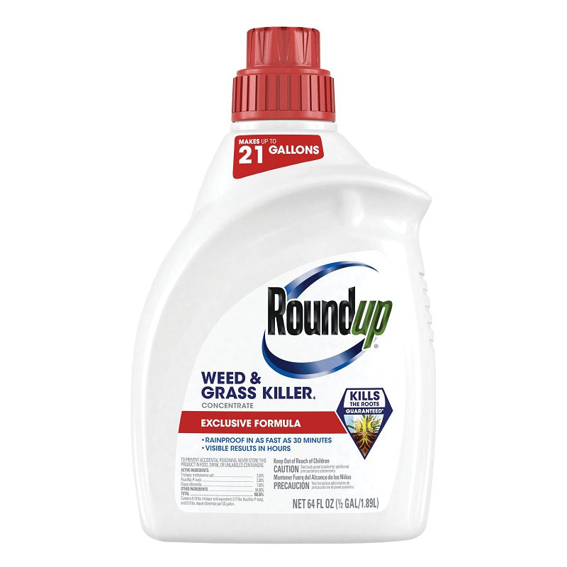 ROUNDUP Roundup Concentrate Plus Series 5376506 Weed and Grass Killer, Liquid, 0.5 gal