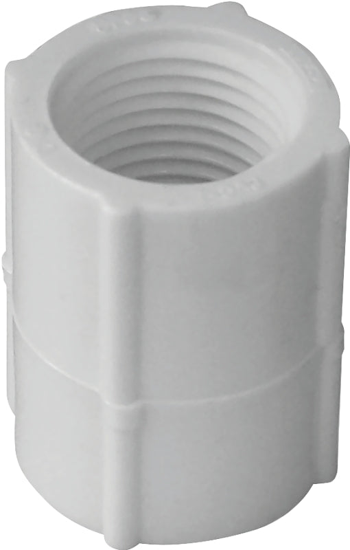 IPEX IPEX 435468 Pipe Coupling, 1 in, FPT, White, SCH 40 Schedule, 450 psi Pressure LAWN & GARDEN IPEX