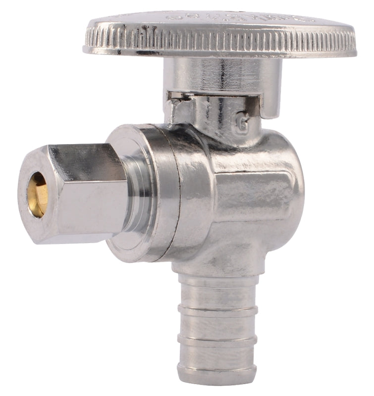 SHARKBITE SharkBite COLORmaxx Series 23056LF Stop Angle, 1/2 x 1/4 in Connection, Barb, 80 psi Pressure, Quarter-Turn Actuator PLUMBING, HEATING & VENTILATION SHARKBITE