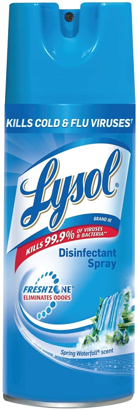 LYSOL Lysol 1920002845 Disinfectant Cleaner, 12 oz Aerosol Can, Liquid, Spring Waterfall, Clear