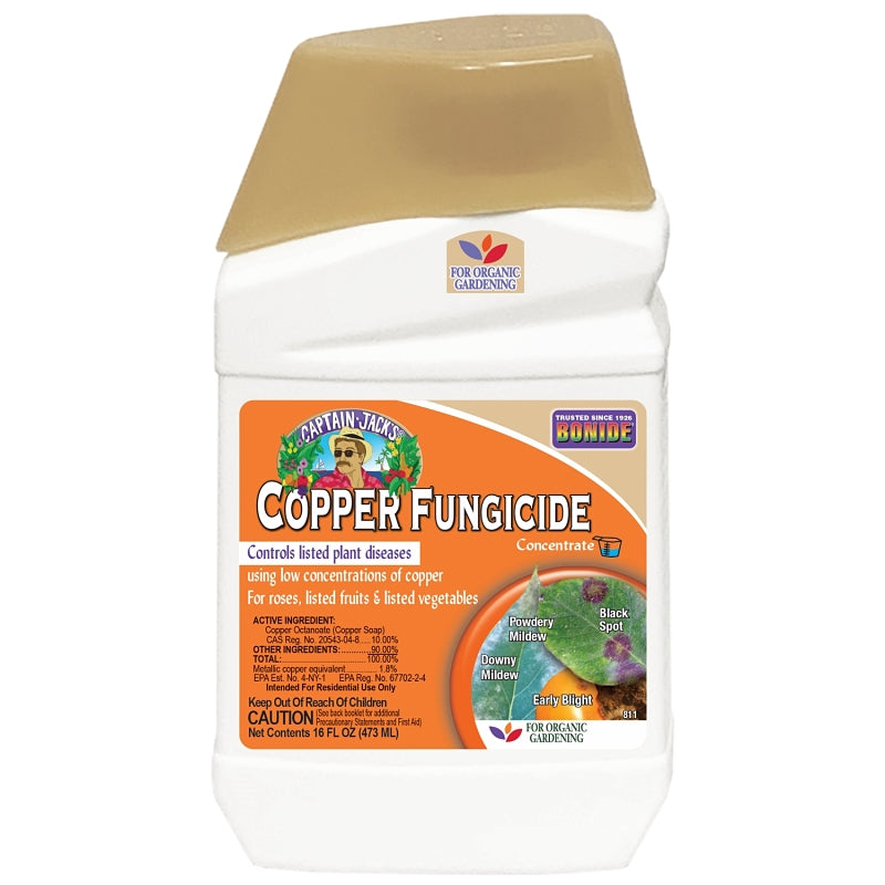 BONIDE Captain Jack's 811 Copper Fungicide, Liquid, Acid, Blue, 1 pt