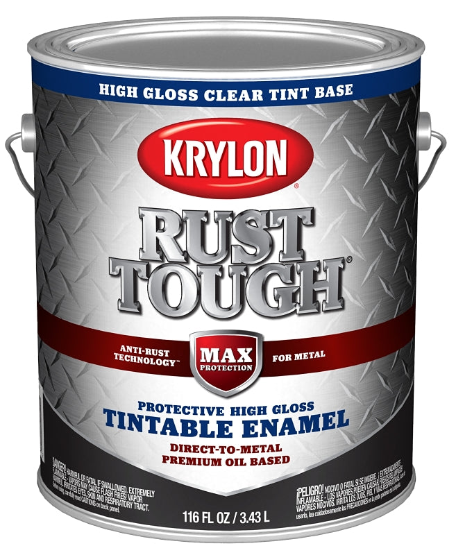 KRYLON Krylon Rust Tough K09750008 Enamel Paint, Gloss Sheen, Clear, 1 gal, 400 sq-ft/gal Coverage Area