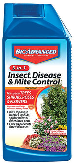 BIOADVANCED BioAdvanced 3-IN-1 820065B Insect, Disease and Plant Mite Control, Concentrate, Spray Application, 32 oz, Bottle LAWN & GARDEN BIOADVANCED