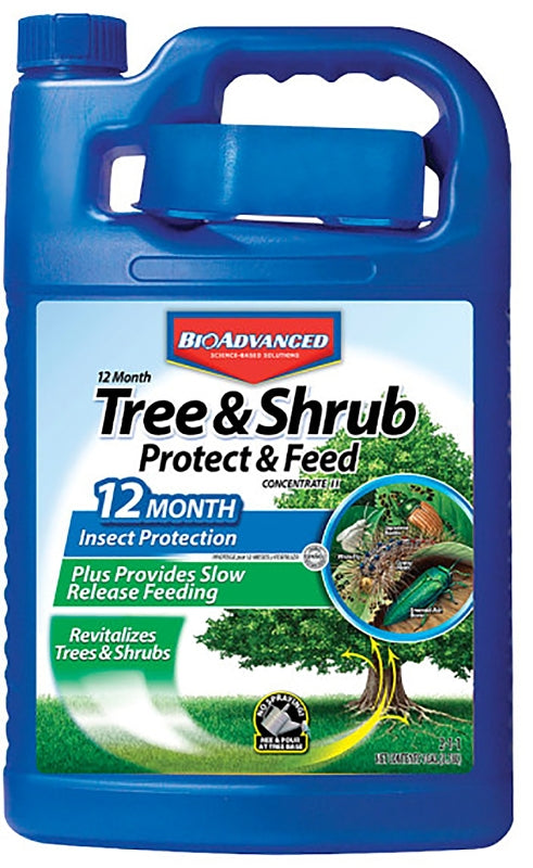 BIOADVANCED BioAdvanced 701615A Tree and Shrub Protect and Feed, Liquid, 1 gal Can