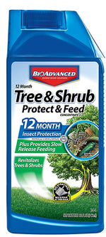 BIOADVANCED BioAdvanced 701810A Concentrated Tree and Shrub Protect and Feed II, Liquid, Green, 32 oz Bottle LAWN & GARDEN BIOADVANCED