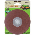 GATOR Gator 3073 Fiber Disc, 4-1/2 in Dia, 36 Grit, Extra Coarse, Aluminum Oxide Abrasive, Fiber Backing