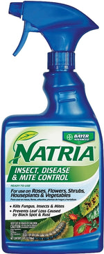 NATRIA Natria 707100D RTU Insecticide, Liquid, Spray Application, Flowers, Houseplants, Roses, Shrubs, Vegetables, 24 oz LAWN & GARDEN NATRIA