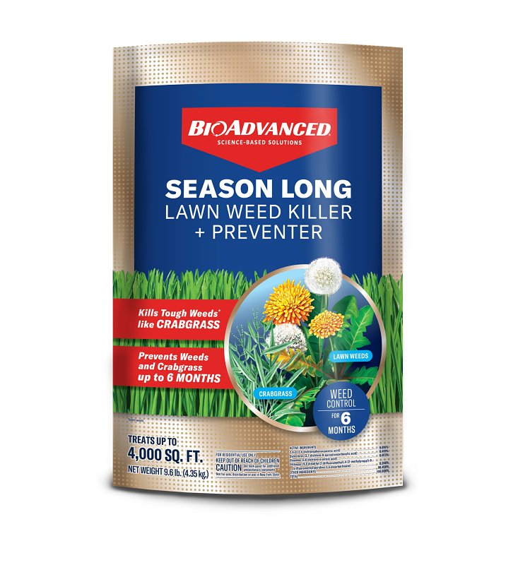 BIOADVANCED BioAdvanced 820059B Season Long Lawn Weed Killer and Preventer, Granular, Spreader Application, 10 lb
