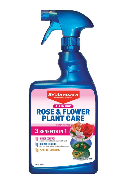 BIOADVANCED BioAdvanced 820156B All-In-One Rose and Flower Care Concentrate, Spray Application, 24 oz Bottle