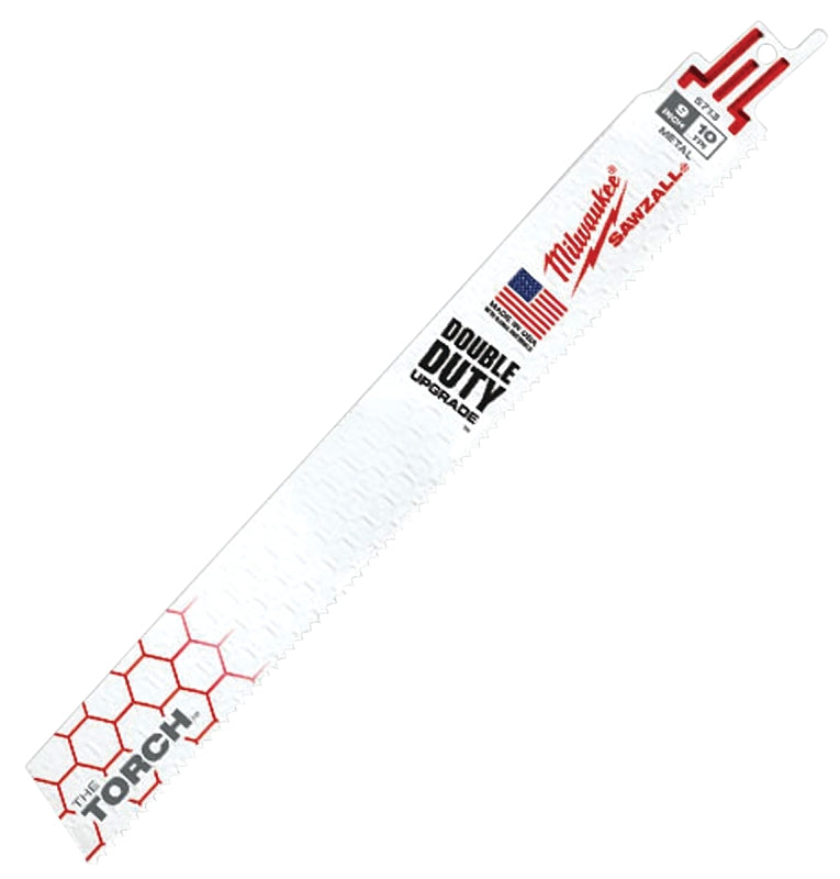 MILWAUKEE Milwaukee 48-00-5713 Reciprocating Saw Blade, 1 in W, 9 in L, 10 TPI TOOLS MILWAUKEE