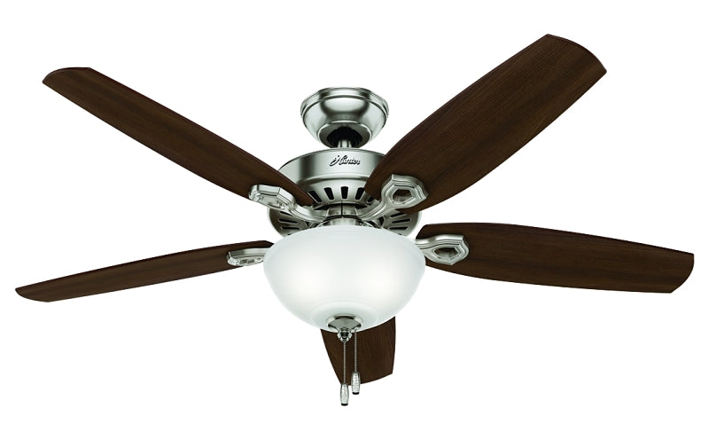 HUNTER Hunter 53090 Ceiling Fan, 5110 cfm Air, 5-Blade, Brazilian Cherry/Stained Oak Blade, 52 in Sweep