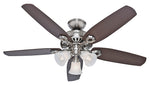 HUNTER Hunter 53237 Ceiling Fan, 5049 cfm Air, 5-Blade, Brazilian Cherry/Harvest Mahogany Blade, 52 in Sweep