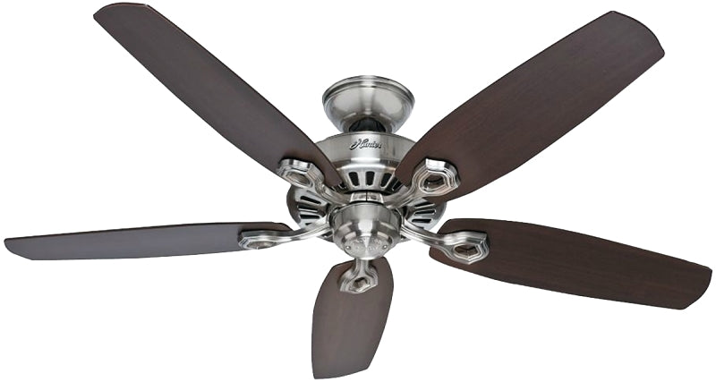 HUNTER Hunter Builder Elite Series 53241 Ceiling Fan, 5049 cfm Air, 5-Blade, Brazilian Cherry/Harvest Mahogany Blade, 3-Speed
