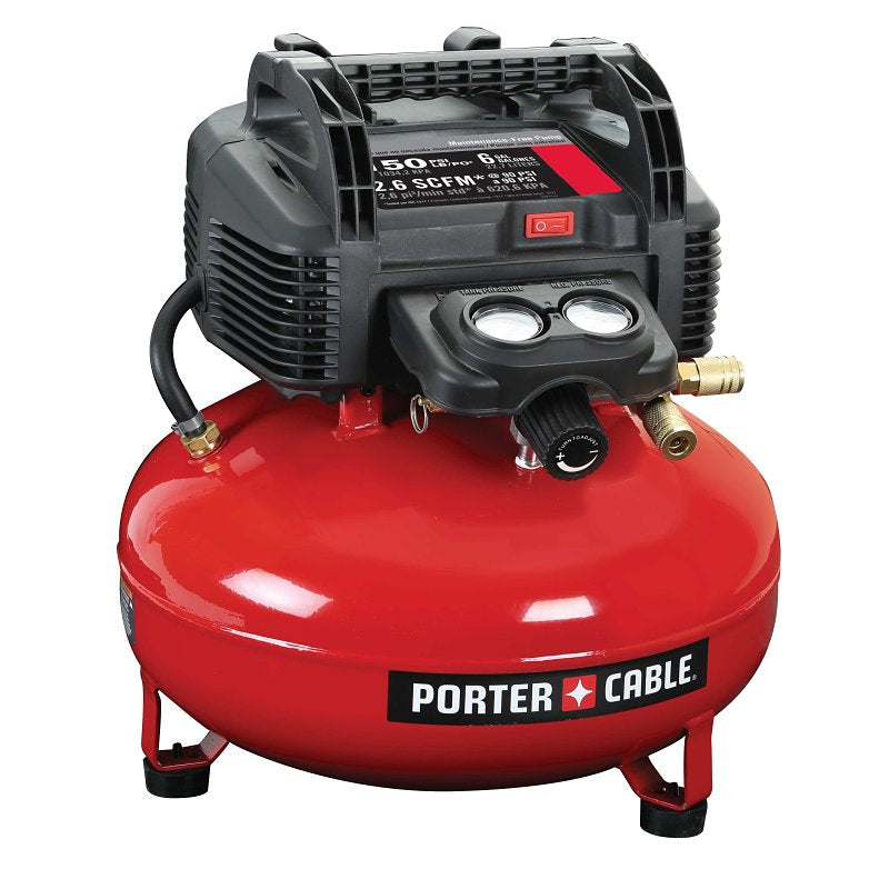 PORTER-CABLE Porter-Cable C2002 Portable Electric Air Compressor, Tool Only, 6 gal Tank, 0.8 hp, 120 V, 150 psi Pressure, 1-Stage