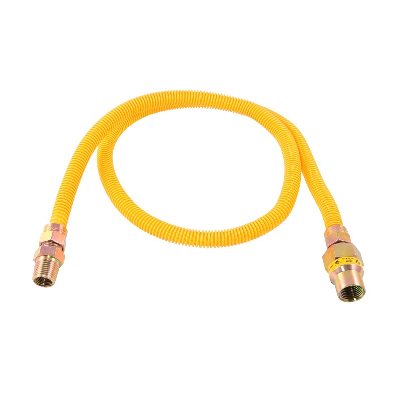 CASH ACME Eastman 20YE50V148B Gas Connector, 1/2 in, FIP x MIP, Stainless Steel, Epoxy-Coated, 48 in L, 1/2 in OD