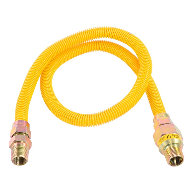 CASH ACME Eastman 20YE50V036B Gas Connector, 3/8 x 1/2 in, FIP x MIP, Stainless Steel, Epoxy-Coated, 36 in L, 1/2 in OD
