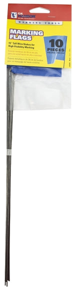 CH HANSON CH Hanson 15068 Stake Flag, Blue, 2-1/2 in W Flag, 3-1/2 in H Flag, 15 in OAH, PVC Flag TOOLS CH HANSON