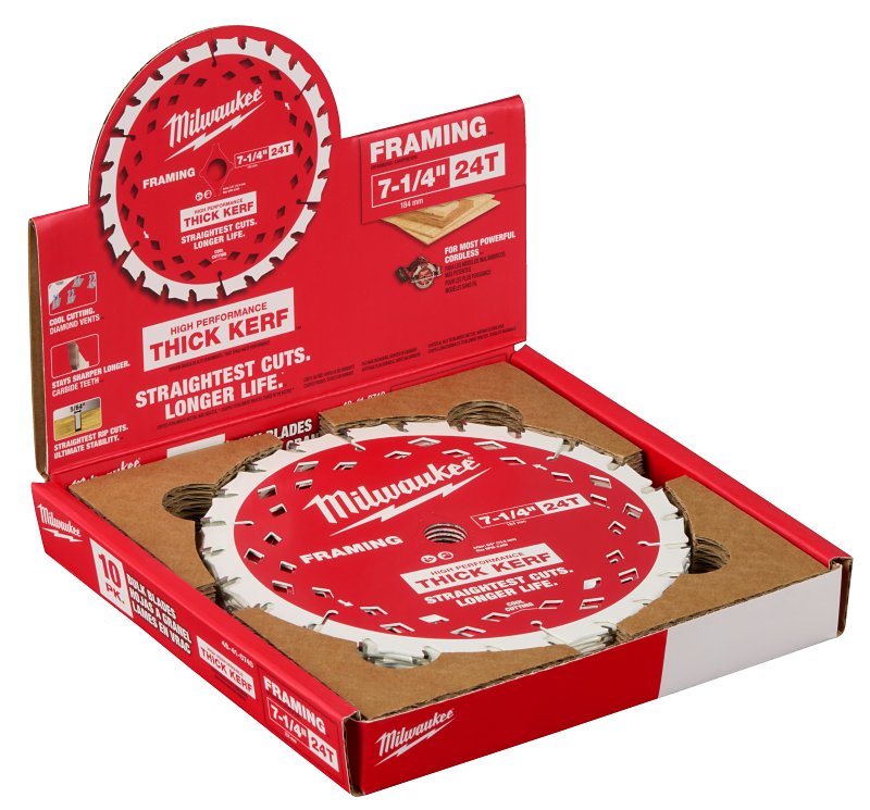 MILWAUKEE Milwaukee 48-41-0740 Circular Saw Blade, 7-1/4 in Dia, 5/8 in Arbor, 24-Teeth, Carbide Cutting Edge