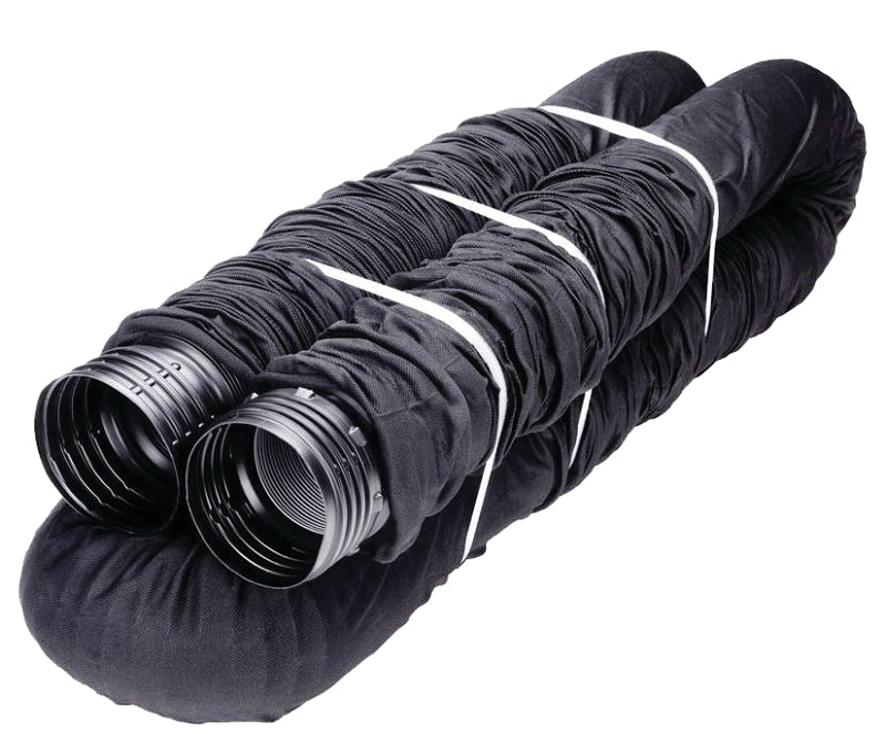 AMERIMAX Amerimax 51510 Drain Pipe Tubing with Socket, 4 in, PVC, Black, 25 ft L PLUMBING, HEATING & VENTILATION AMERIMAX