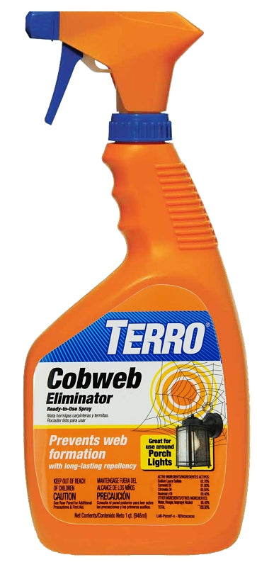 TERRO Terro T2360 Cobweb Eliminator, Liquid, Vinegar Like, 1 qt, Bottle