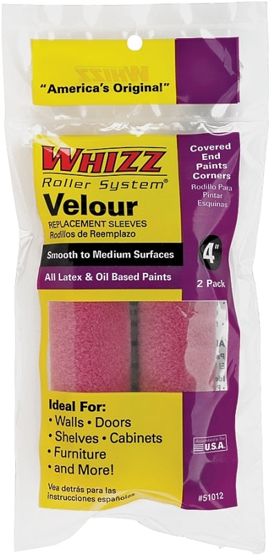 WHIZZ Whizz 51016 Roller Cover, 3/16 in Thick Nap, 6 in L, Velour Cover, Purple PAINT WHIZZ