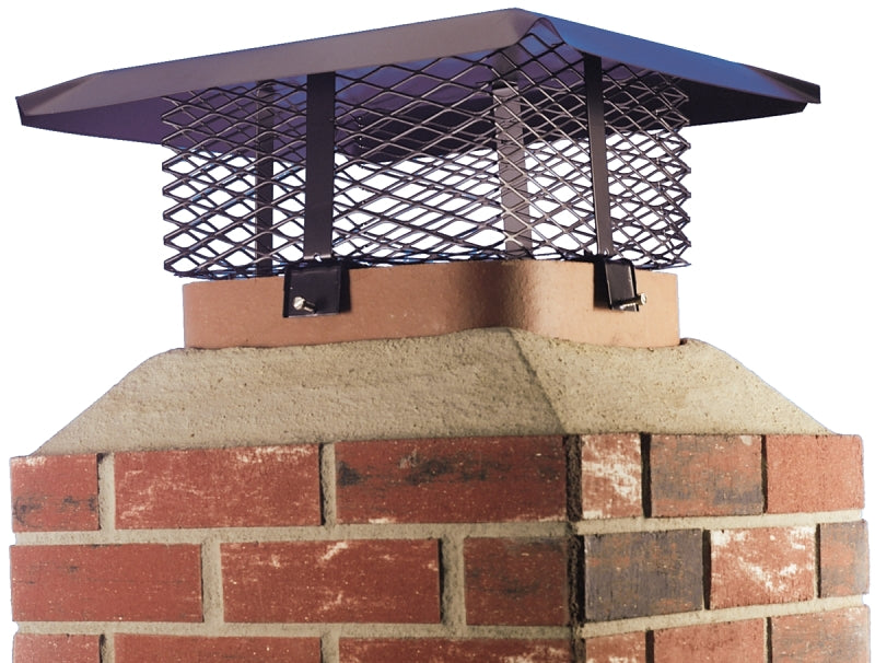 SHELTER Shelter SCADJ-L-C Adjustable Chimney Cap, Steel, Black, Powder-Coated, Fits Duct Size: 19-1/2 x 9-1/4 x 24.6 in PLUMBING, HEATING & VENTILATION SHELTER