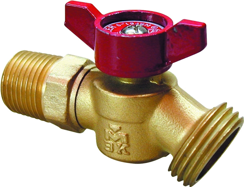 B & K INDUSTRIES B & K 102-354HN Hose Bibb, 3/4 x 3/4 in Connection, MPT x Male Hose, 125 psi Pressure, Brass Body, Antique
