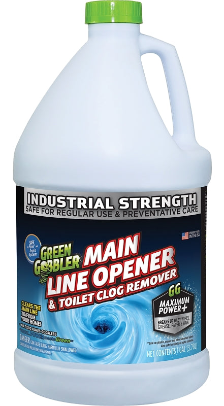 GREEN GOBBLER Green Gobbler G0670 Drain Cleaner, Liquid, Colorless, Odorless, 128 oz Bottle