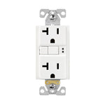 COOPER WIRING Eaton TRGF20W Tamper-Resistant Self-Test GFCI Receptacle, 125 V, 20 A, NEMA: NEMA 5-20R, Back, Side Wiring, White ELECTRICAL COOPER WIRING